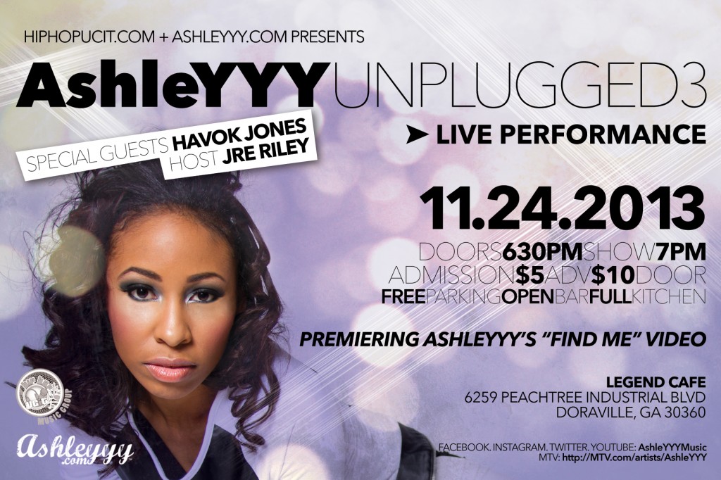 AshleYYY Unplugged 3 Flyer